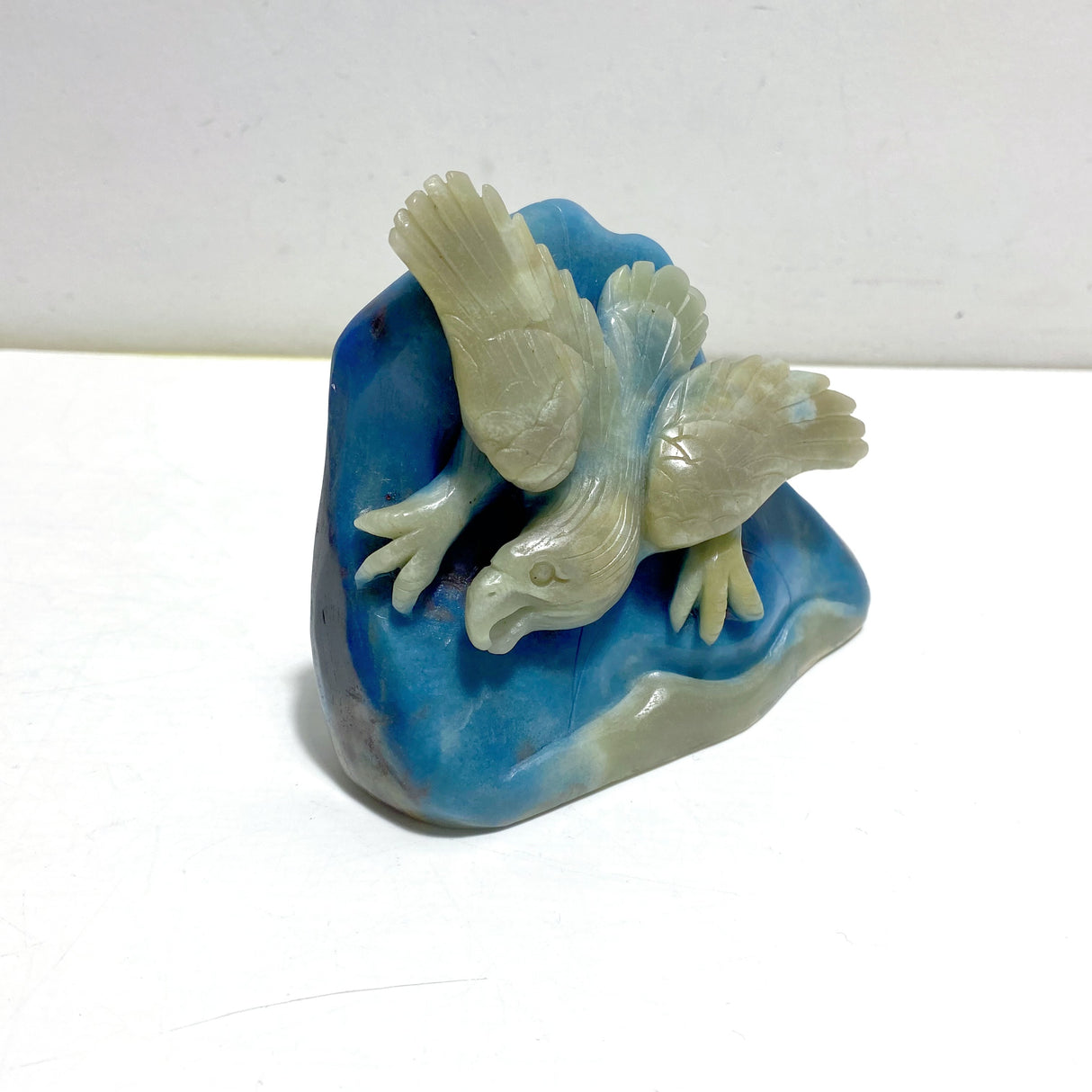 Blue Trolleite Eagle Carving