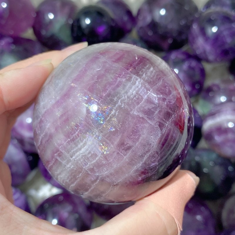 89 Pieces Beautiful Purple Fluorite Spheres (Sea Freight Only) -Wholesale Crystals