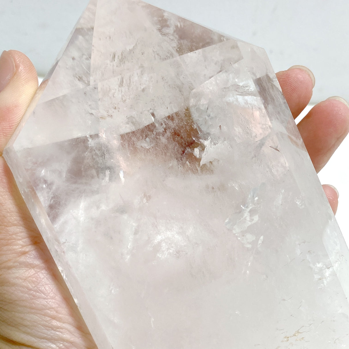 Large Clear Quartz Raw Bottom Point With Stand