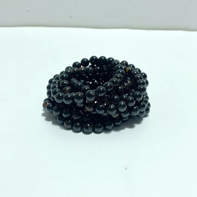 8mm Black Tourmaline Mixed Yellow Impurity Bracelets Wholesale - Wholesale Crystals