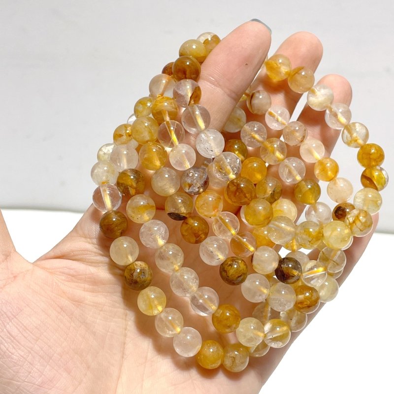 8mm Hematoid Quartz Golden Fire Quartz Bracelets Wholesale - Wholesale Crystals