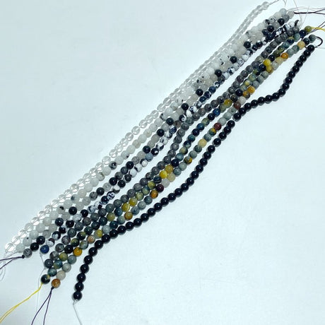 8mm Stripe Beads Bracelets Wholesale Clear Quartz Black Tourmaline Obsidian - Wholesale Crystals