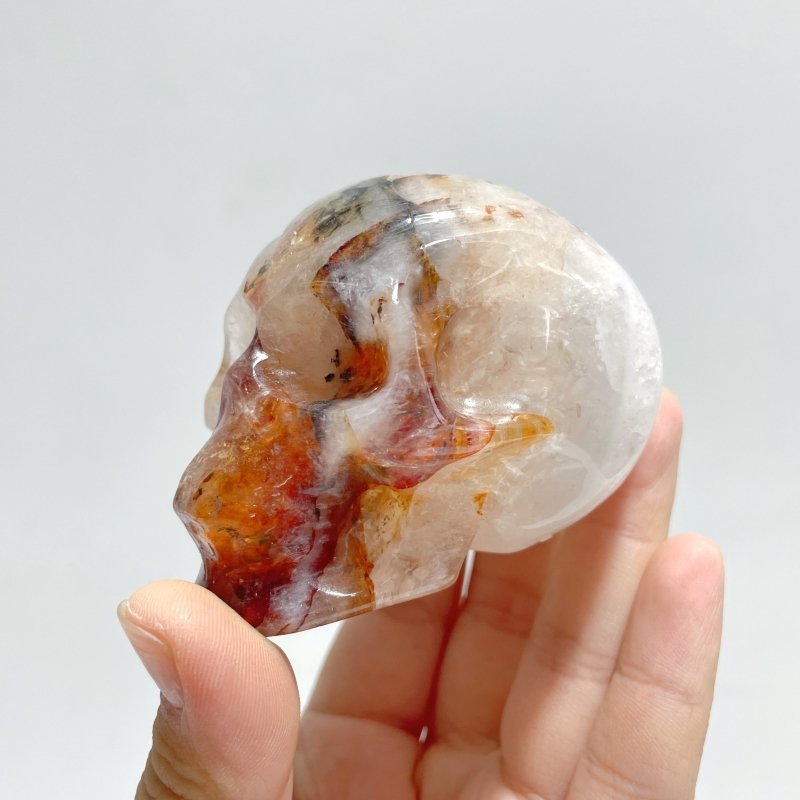 9 Pieces Fire Quartz Skull Carving - Wholesale Crystals