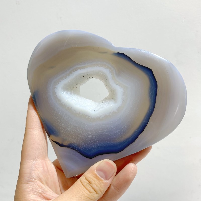9 Pieces Geode Druzy Agate Heart -Wholesale Crystals
