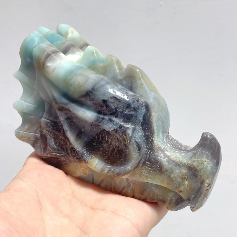 9 Pieces Large Caribbean Calcite Dragon Head Carving Closeout - Wholesale Crystals