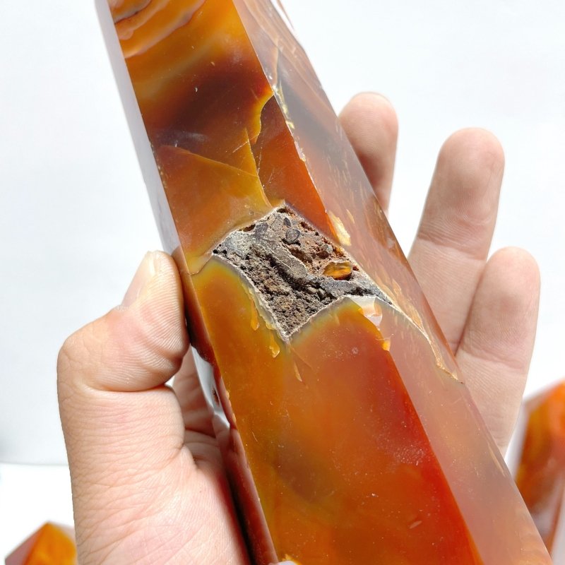 9 Pieces Large Carnelian Crystal Tower Clearance (defect) - Wholesale Crystals