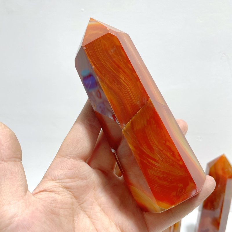 9 Pieces Large Carnelian Crystal Tower Clearance (defect) - Wholesale Crystals