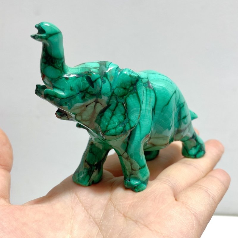 9 Pieces Malachite Mixed Animals Carving (With Crack) - Wholesale Crystals