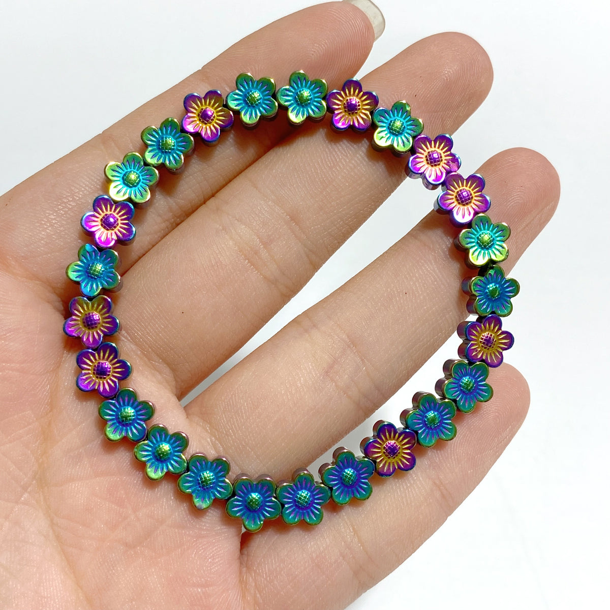 Aura Pyrite Flower Shape Bracelets Wholesale