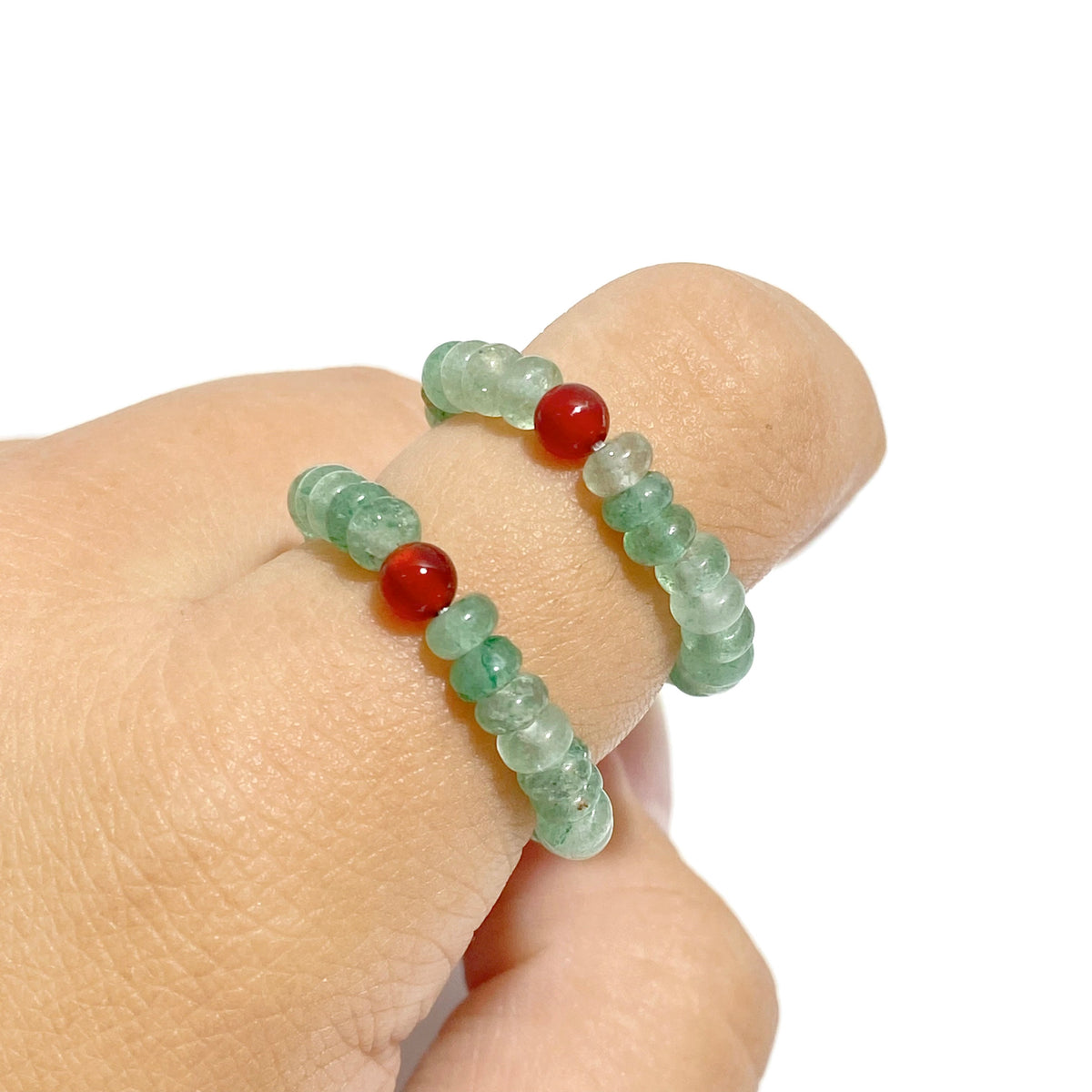 24 Types Crystal Beaded Rings Wholesale Moss Agate Chevron Amethyst Red Jasper