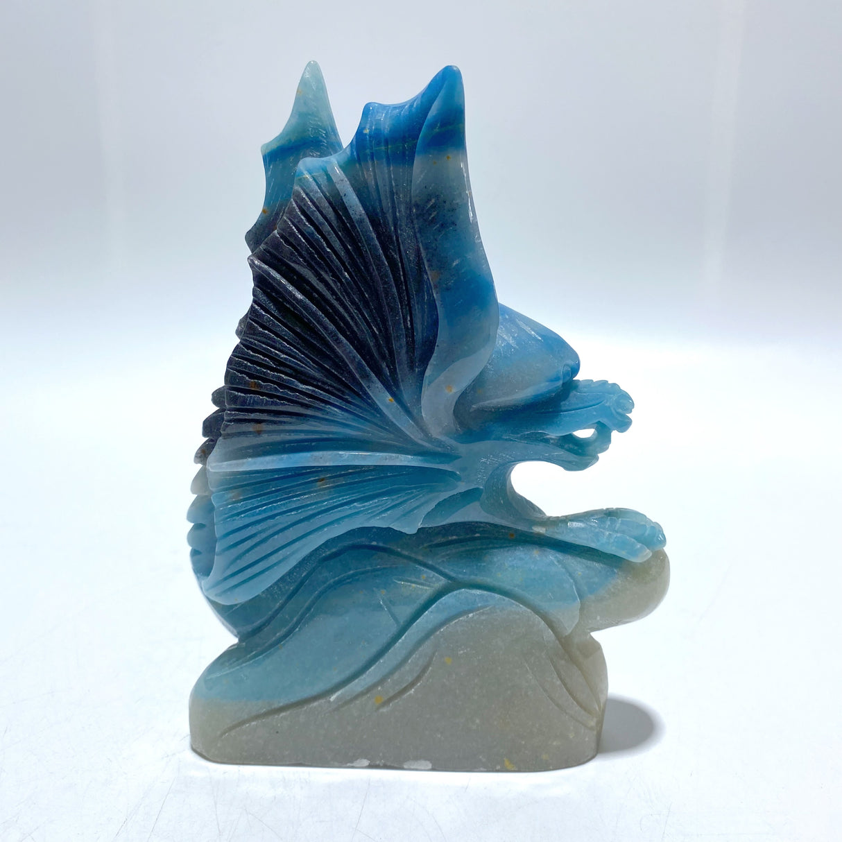 Unique Trolleite Stone Flying Dragon Carving