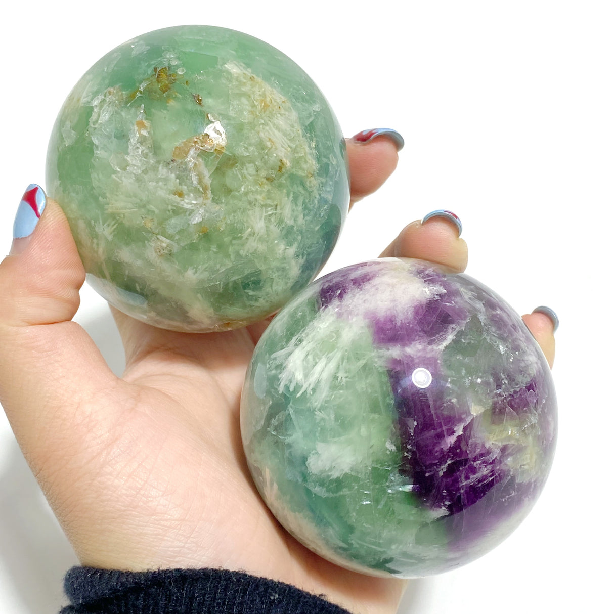 21 Pieces Beautiful Feather Fluorite Sphere