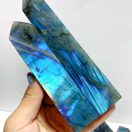 12 Pieces Flash Labradorite Four-Sided Point