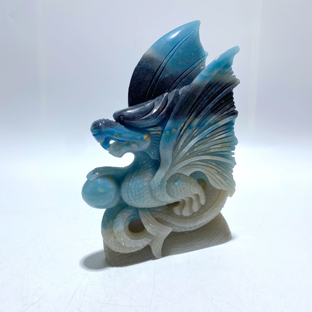 Large Trolleite Flying Dragon Carving