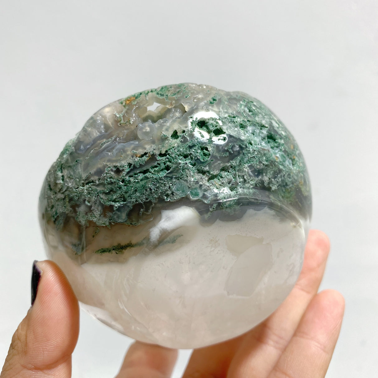 7 Pieces Moss Agate Bowl Carving
