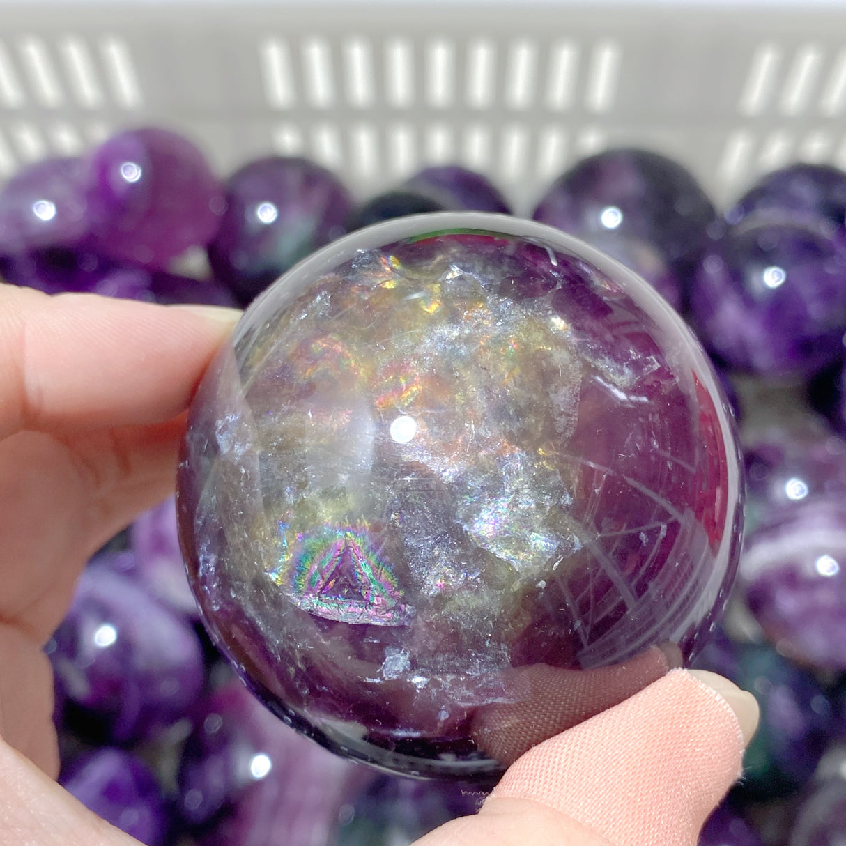 89 Pieces Beautiful Purple Fluorite Spheres (Sea Freight Only)