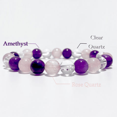 Amethyst Rose Quartz Clear Quartz Mixed Bracelet Wholesale - Wholesale Crystals