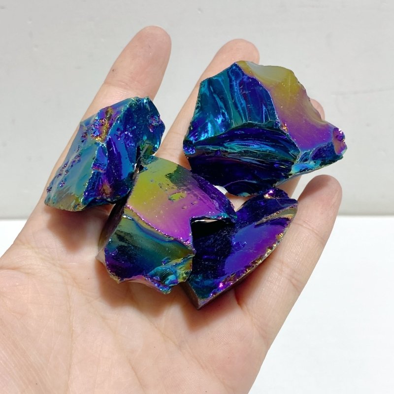 Aura Black Obsidian Raw Stone Wholesale -Wholesale Crystals