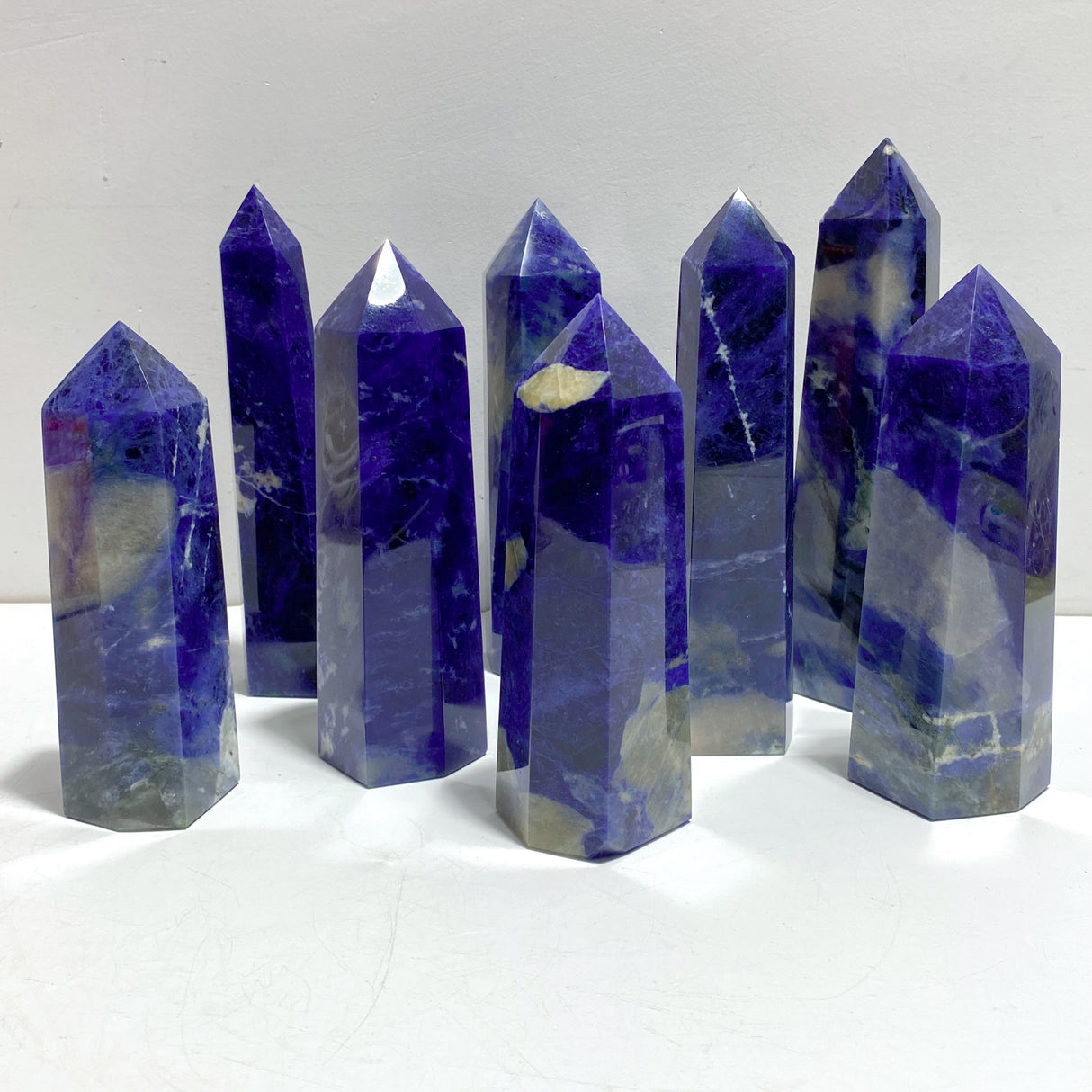 8 Pieces High Quality Sodalite Tower Points