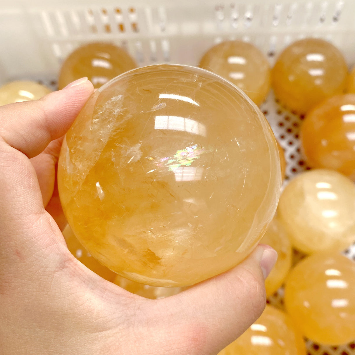 42 Pieces Yellow Calcite Spheres (Sea Freight Only)