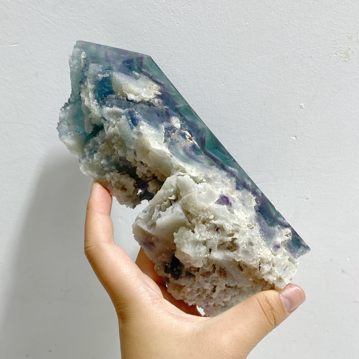 5 Pieces Rainbow Fluorite Raw Side Four-sided Tower Point