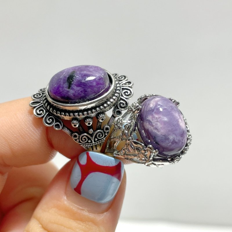 Beautiful 49 Pieces Charoite Different Styles Ring 1 - Wholesale Crystals