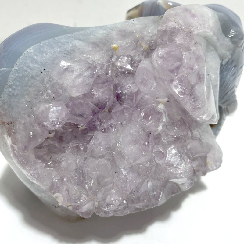 Beautiful Amethyst Mixed Geode Agate Druzy Elephant Animal Carving A05 - Wholesale Crystals