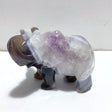 Beautiful Amethyst Mixed Geode Agate Druzy Elephant Animal Carving A06 - Wholesale Crystals