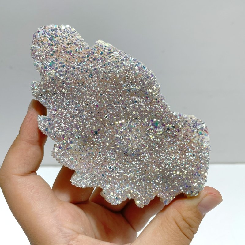Beautiful Aura Quartz Cluster Angel Wing Carving With Stand - Wholesale Crystals