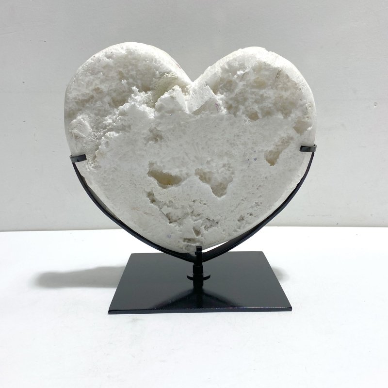 Beautiful Aura Quartz Cluster Heart With Stand 12 - Wholesale Crystals