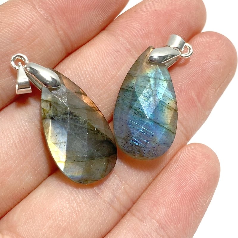 Beautiful Cut Faceted Labradorite Waterdrop Pendants Wholesale - Wholesale Crystals
