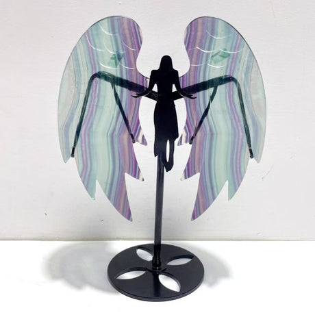 Beautiful Fluorite Angel Wing Carving With Stand - Wholesale Crystals