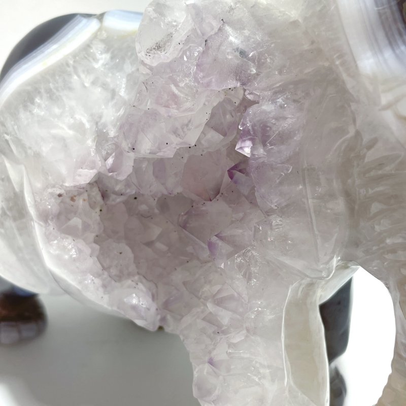 Beautiful Geode Agate Druzy Elephant Animal Carving A02 - Wholesale Crystals