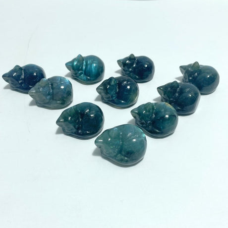 Beautiful Labradorite Sleeping Cat Carving Wholesale - Wholesale Crystals