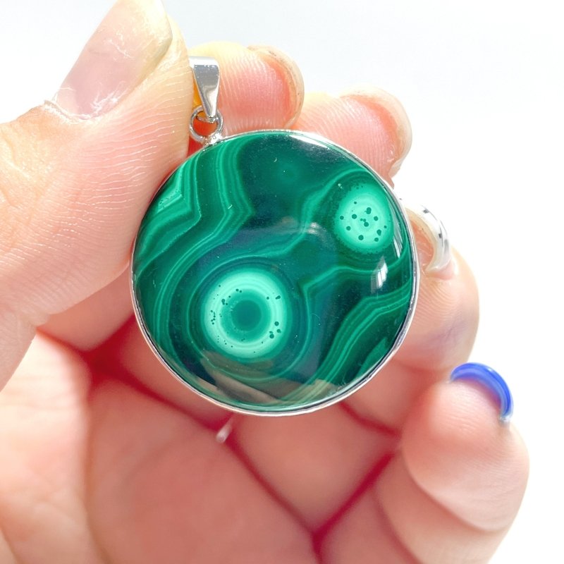 Beautiful Malachite Pendant Round Shape Wholesale - Wholesale Crystals