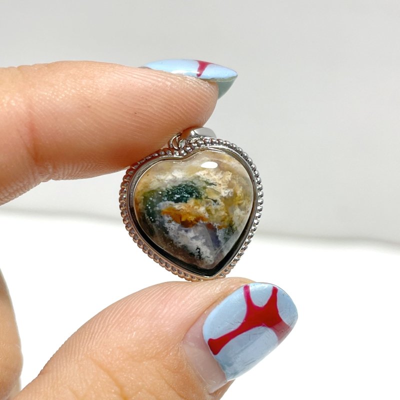 Beautiful Ocean Jasper Pendants Heart Shape Wholesale - Wholesale Crystals