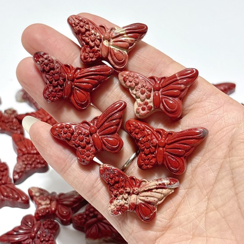 Beautiful Red Jasper Butterfly Carving Wholesale - Wholesale Crystals