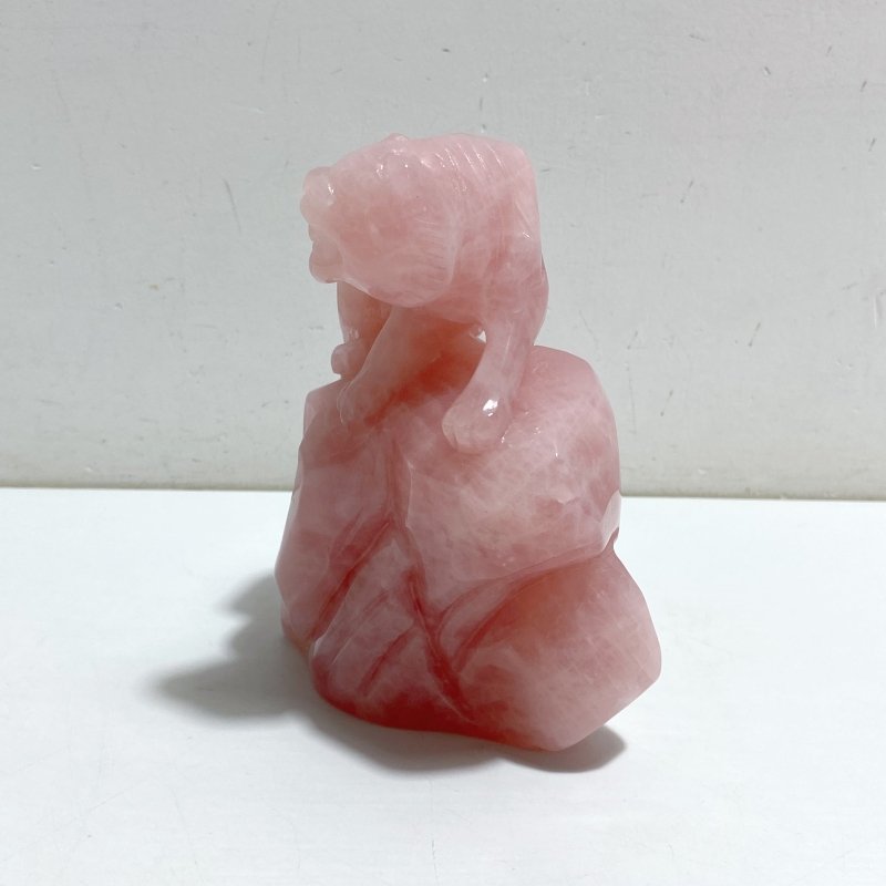 Beautiful Rose Quartz Leopard Carving -Wholesale Crystals