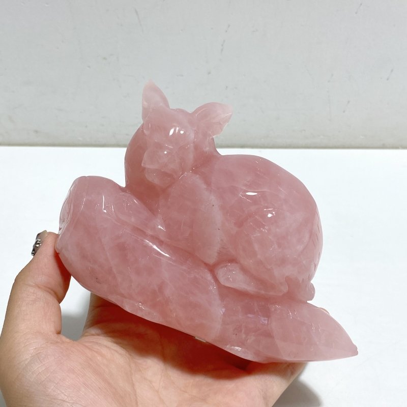 Beautiful Rose Quartz Rabbit Carving -Wholesale Crystals