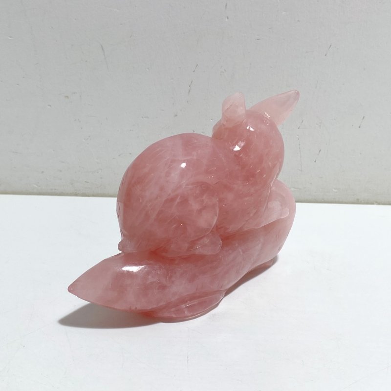 Beautiful Rose Quartz Rabbit Carving -Wholesale Crystals