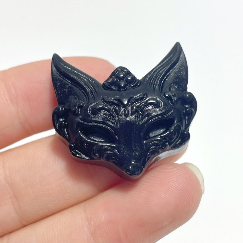 Black Obsidian Fox Face Carving Wholesale - Wholesale Crystals