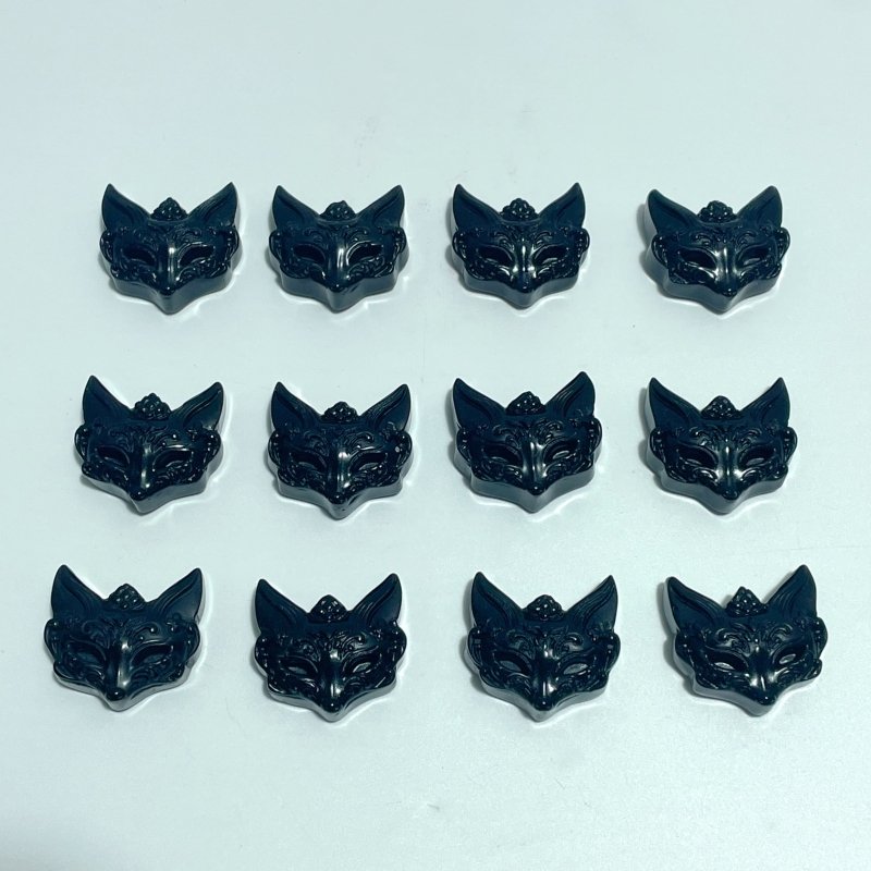 Black Obsidian Fox Face Carving Wholesale - Wholesale Crystals