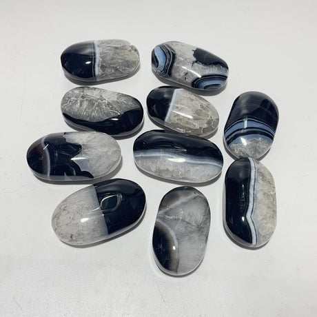 Black Stripe Agate Mixed Quartz Palm Wholesale Clearance -Wholesale Crystals