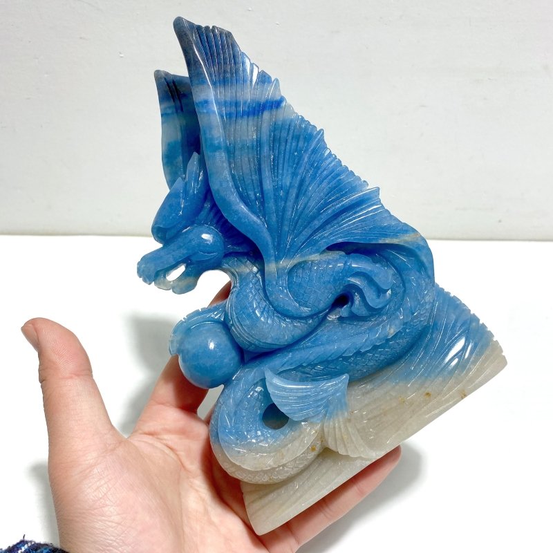 Blue Trolleite Flying Dragon Carving - Wholesale Crystals