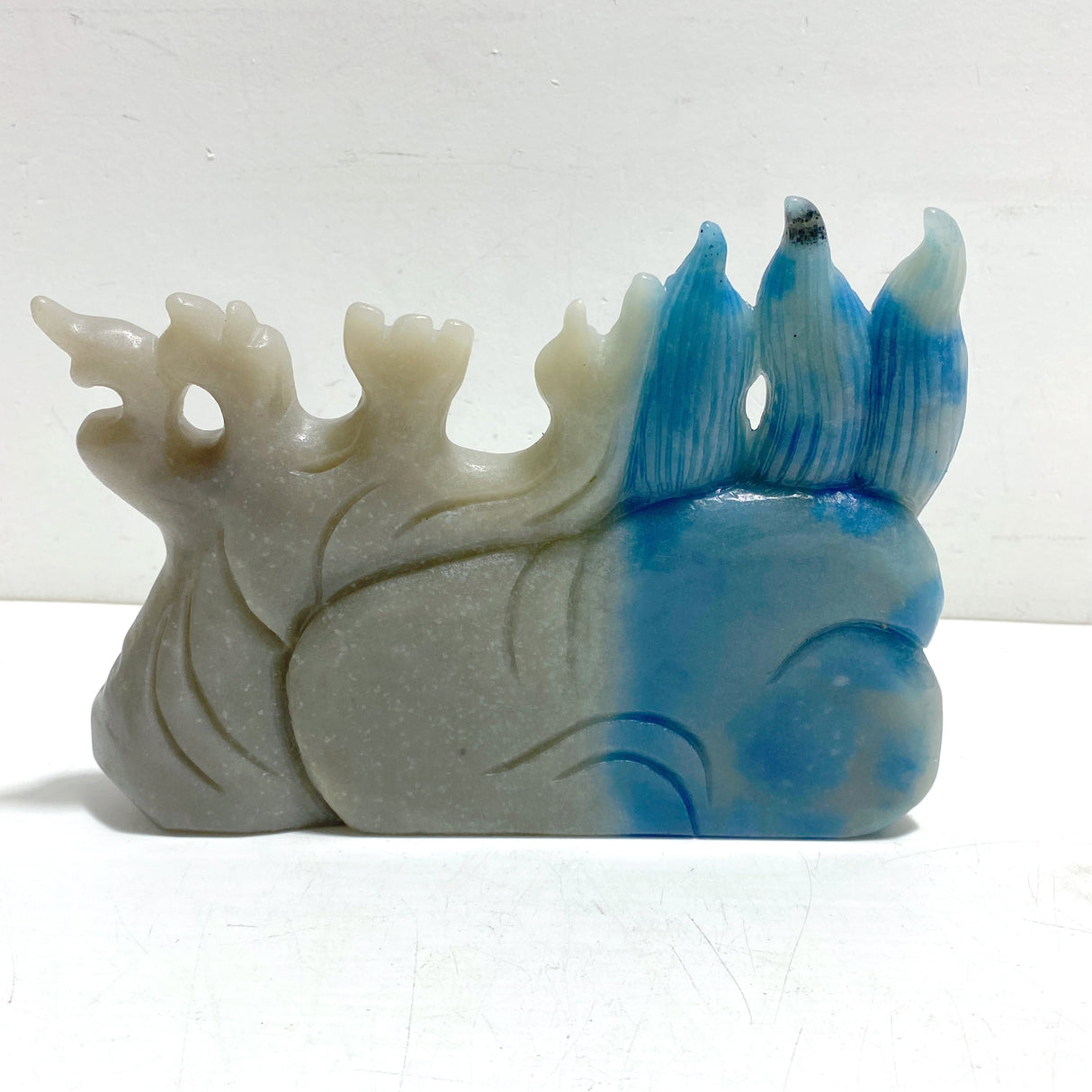 Unique Trolleite Stone Nine-tailed Owl Carving