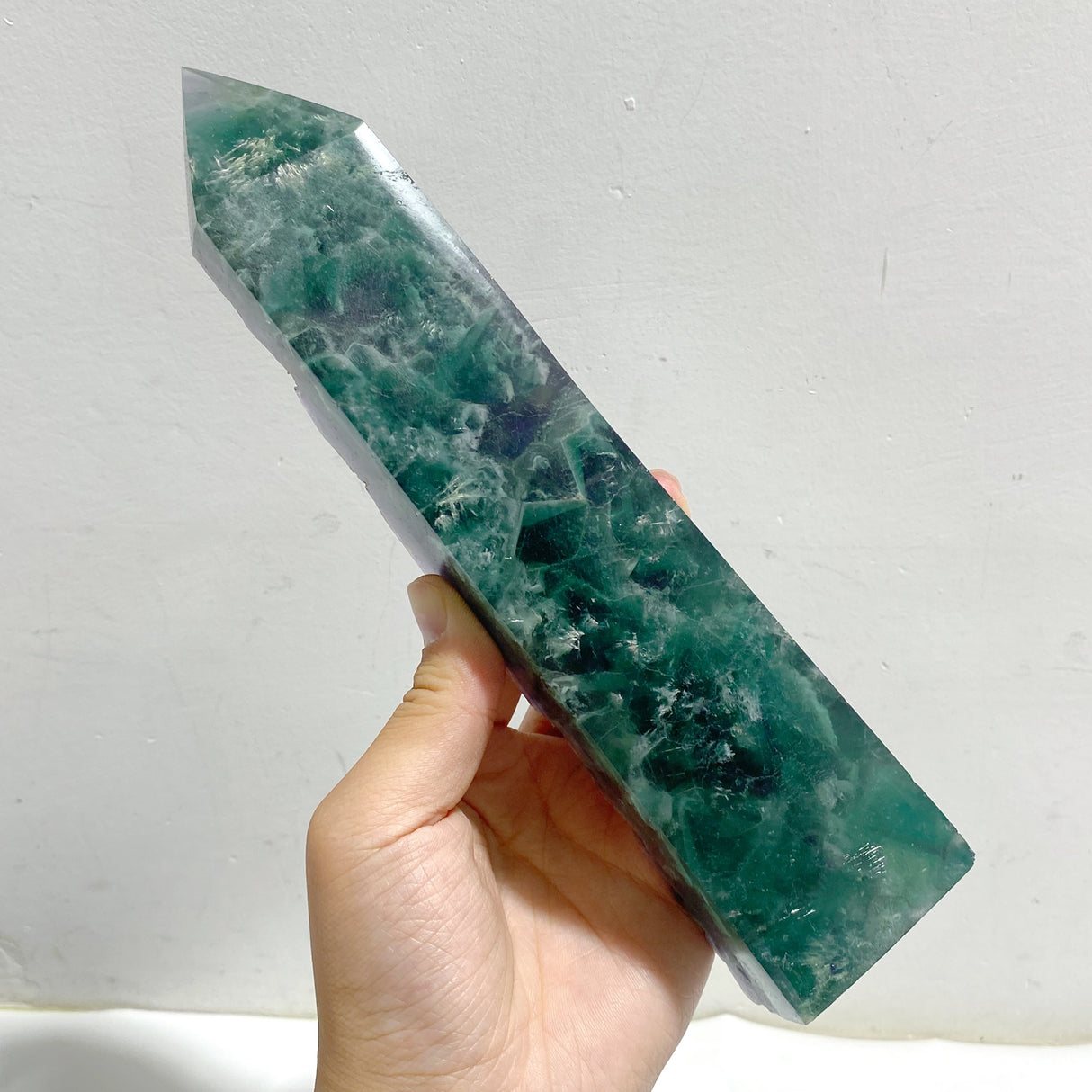 6 Pieces Rainbow Fluorite Raw Side Four-sided Tower Point