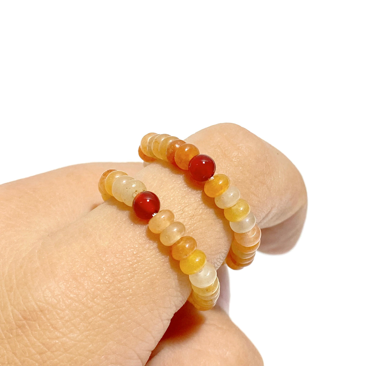 24 Types Crystal Beaded Rings Wholesale Moss Agate Chevron Amethyst Red Jasper