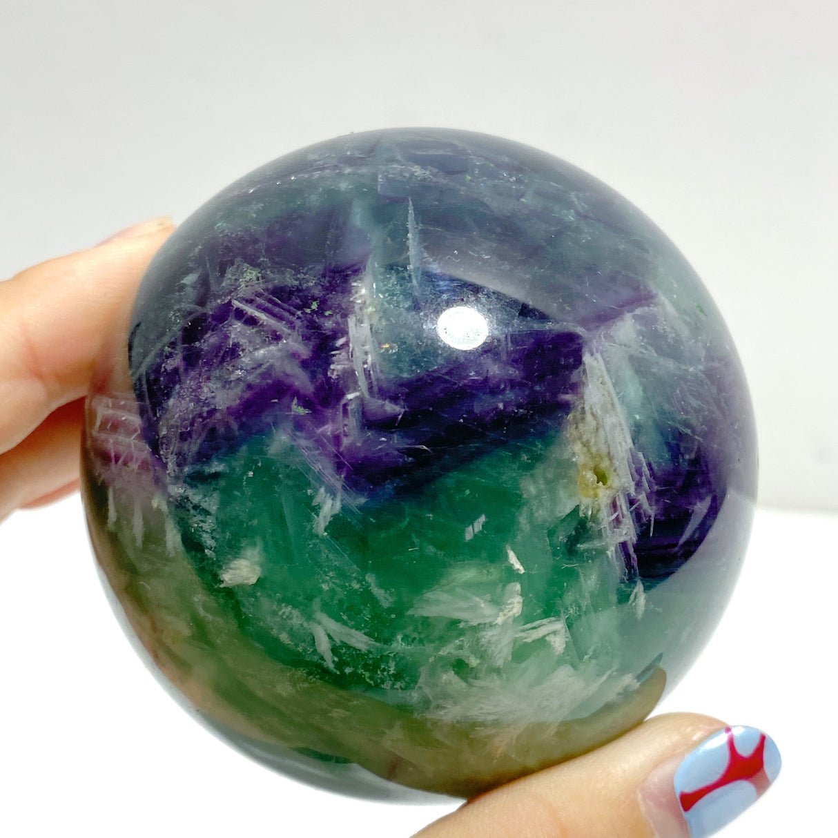 21 Pieces Beautiful Feather Fluorite Sphere