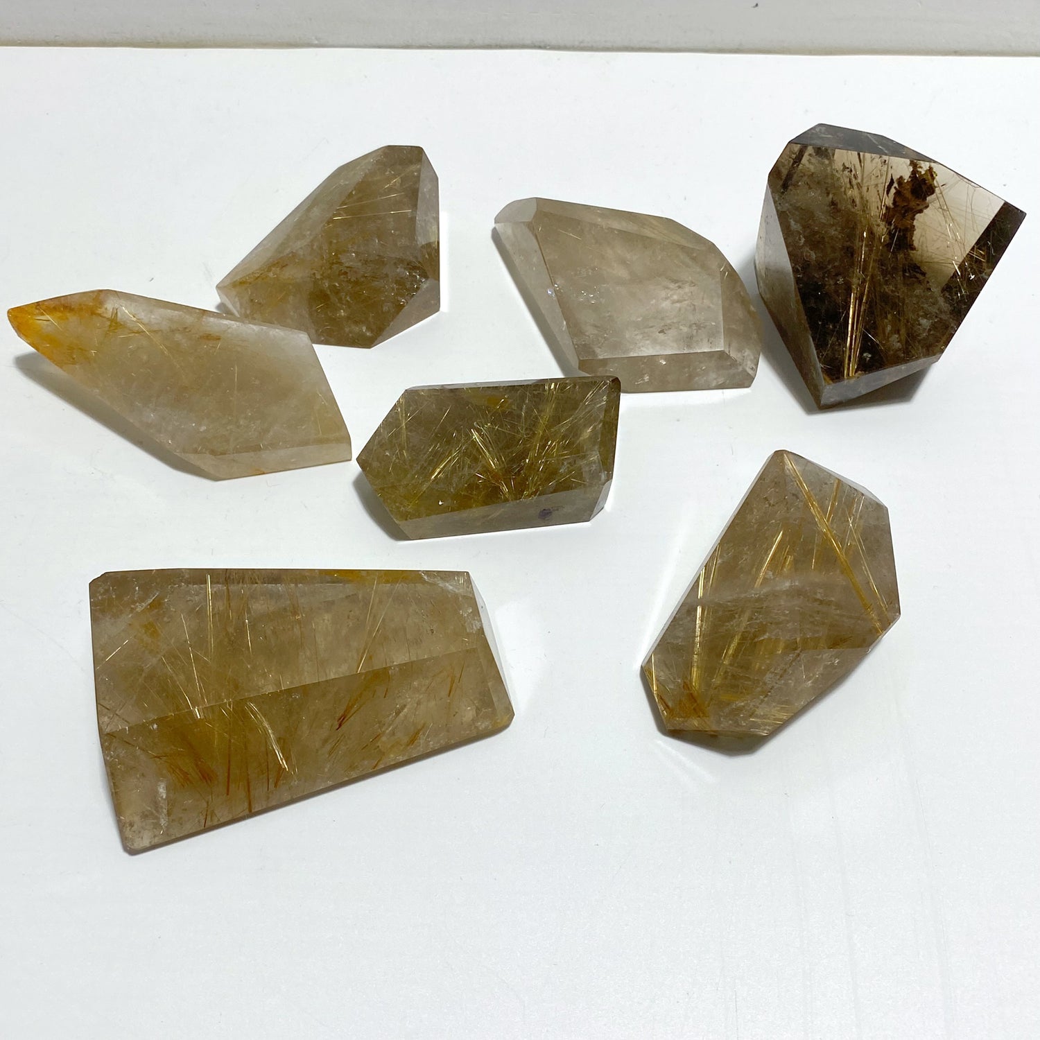 7 Pieces High Quality Golden Rutile Quartz Free Form Home Decor