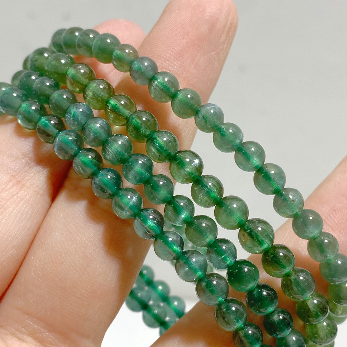 5mm Green Apatite Cat Eye Flash Bracelet Wholesale